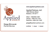 Applied Partners business card.