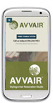 Avvair website in mobile mode.