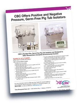 Class Biologically Clean, Ltd. (CBC) Surgical Germ-Free Isolator flyer.