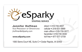 eSparky business card.