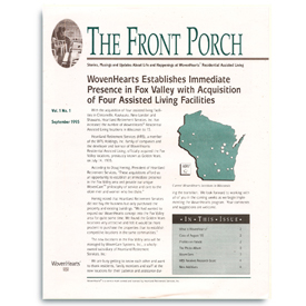 Front Porch Notes newsletter for WovenHearts.