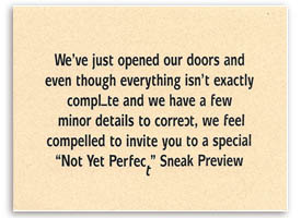 WovenHearts Not Quite Perfect invitation.