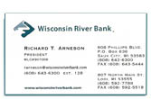 Wisconsin River Bank business card.